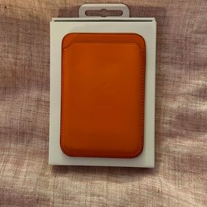 Apple leather wallet in orange - new never used